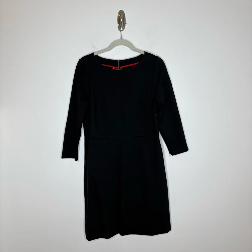 Spanx The Perfect Shift Dress Black Ponte Stretch Pockets Large - Picture 3 of 9